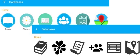 Customizable database icons