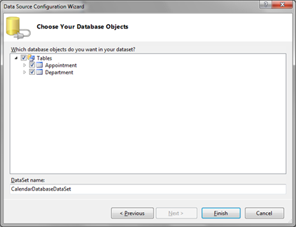 choose database object